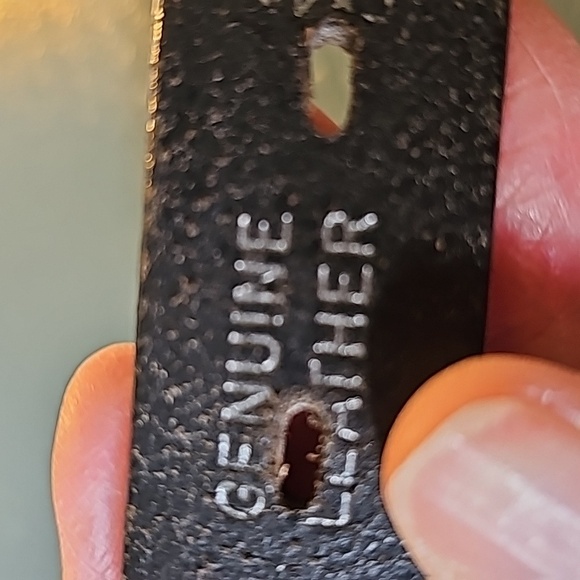 Nadine women's black leather belts w/ silverhearts strung w/ brown leather.‎ 28 - Picture 7 of 12